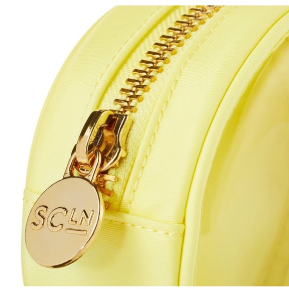 Stoney Clover Lane Mini Circle Pouch Round Yellow Beach Travel - Picture 2 of 6